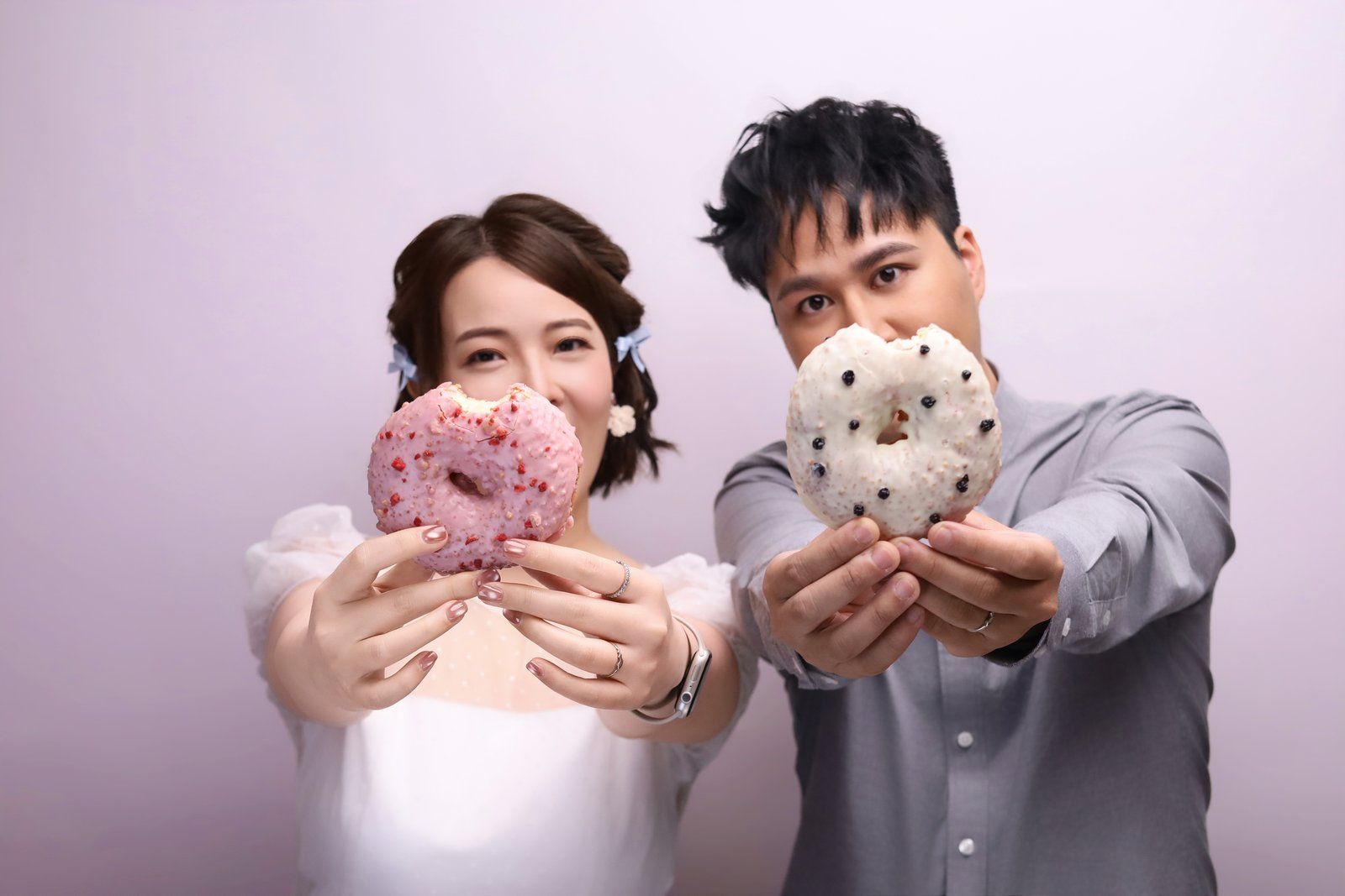 台中結婚登記寫真 婚紗禮服甜甜圈趣味合照 莎朗嘿yo